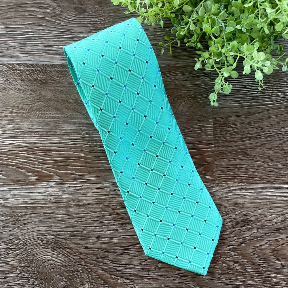 Nautica Men’s Tie 100% Silk Blue Green Patterned